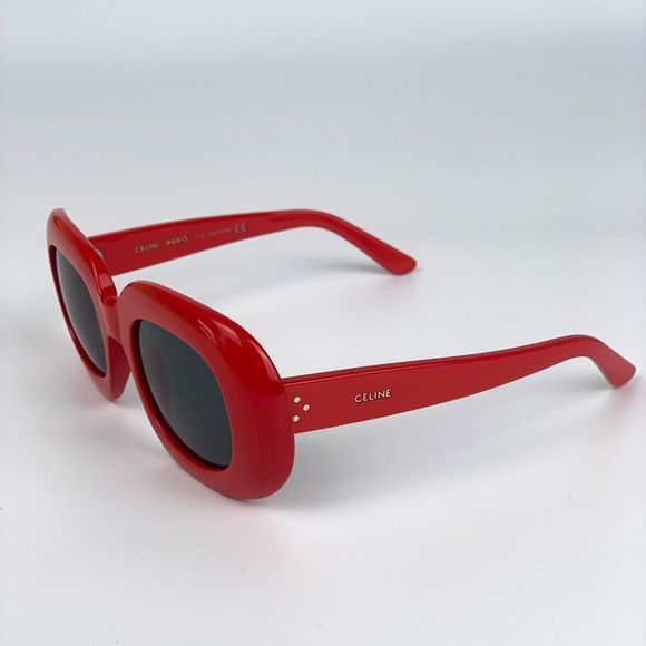Celine CL40070I 66N BRAND NEW Sunglasses Square Red Grey Women - Picture 5 of 9